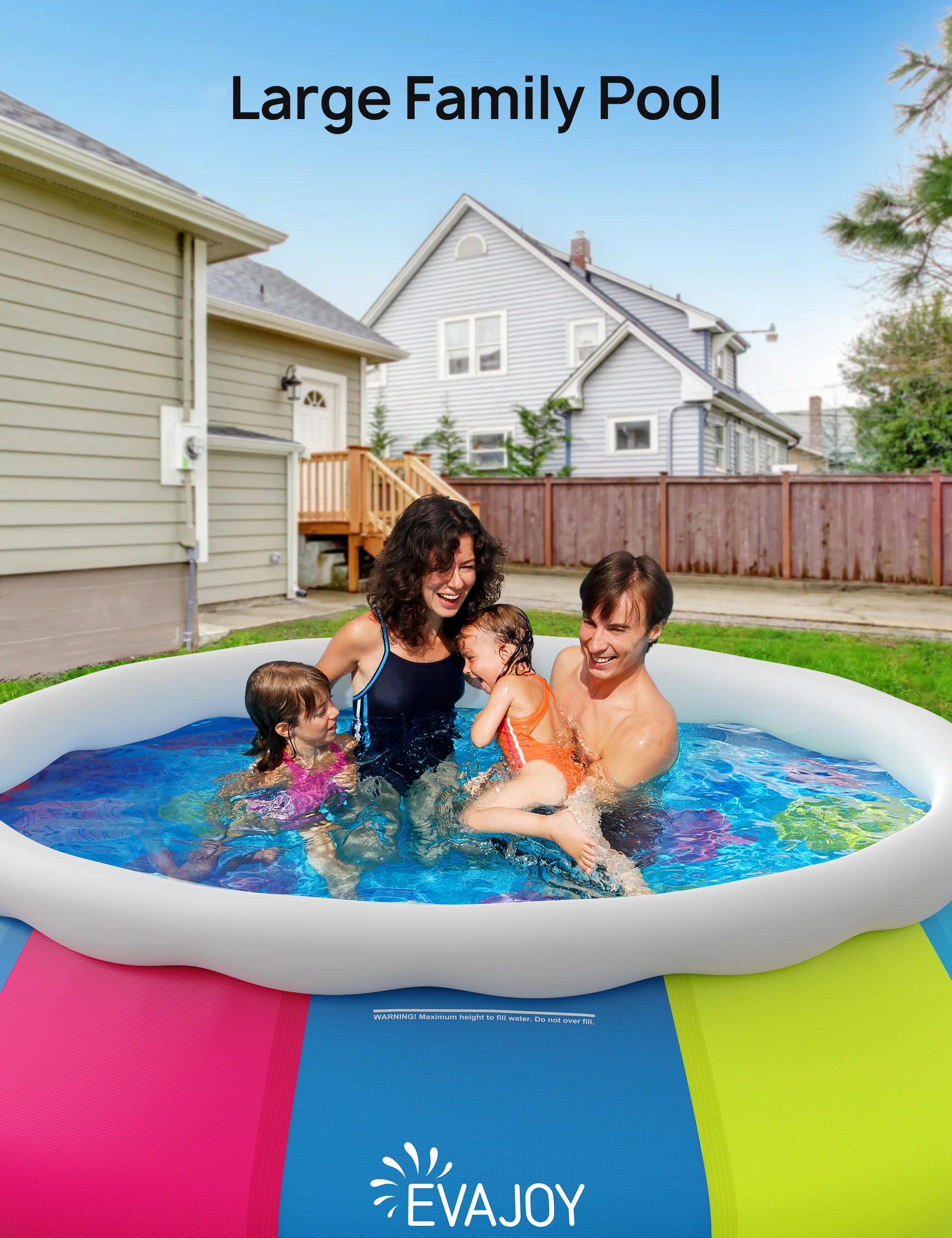 Evajoy Inflatable Swimming Pool Above Ground Pool 10ft x 30in Fast Set Pools WM - Image 2