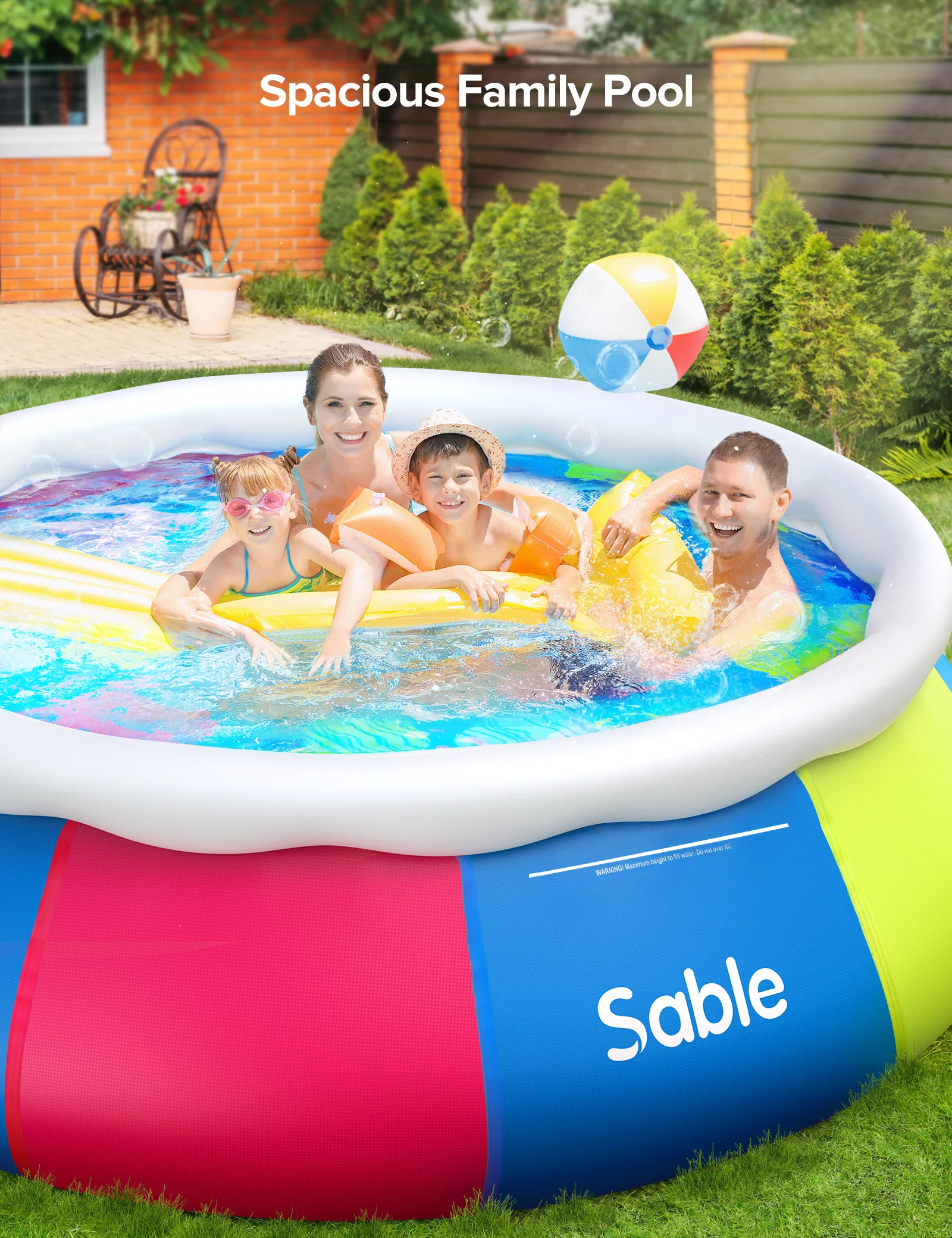 Evajoy Inflatable Swimming Pool Above Ground Pool 10ft x 30in Fast Set Pools WM - Image 8