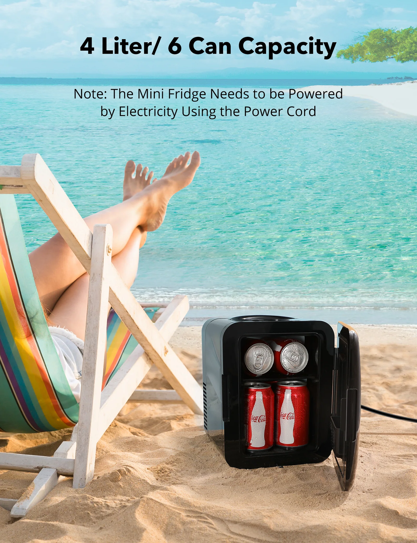 TaoTronics | 4L Portable Cosmetic and Beverage Mini Fridge TT-EF002 - Image 3