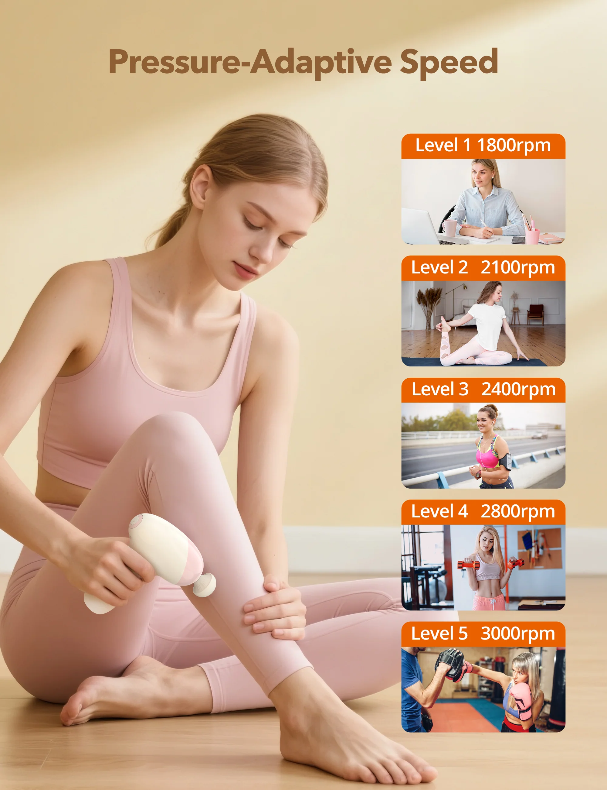 TaoTronics | Massage Gun TT-PCA007, Ergonomic Self-Care Full Body Mini Massage Gun - Image 4
