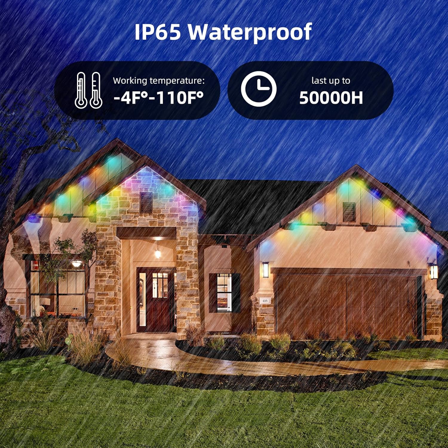 TaoTronics RGBIC Smart Permanent Outdoor Flood Lights 50ft NB-OL012 - Image 8